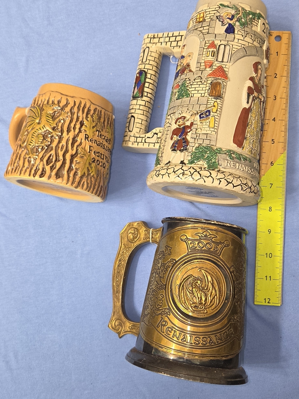2 Texas Renaissance Festival Mugs 1 TRF Stein Limited Edition 2005, 2006, 2010